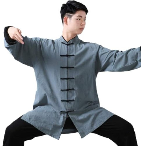 Tenue de Tai Chi Uniforme d'arts Martiaux Kung Fu Vêtements de Tai Chi Femmes, hommes Lin Manches Longues Tai Chi Uniforme Vêtements Tai Chi Taekwondo Arts Martiaux Chinois Performance Vêtements Compé