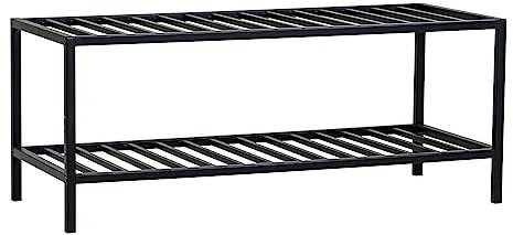 House Nordic - Vita Schuhregal/Schuhregal mit 2 Böden - 34x32x79 cm - Schwarz - Stahl