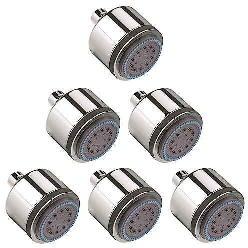 Daloual 6x Design Duschkopf mit Antikalk-Düsen, Hochwertig Verchromt, 1/2 Zoll