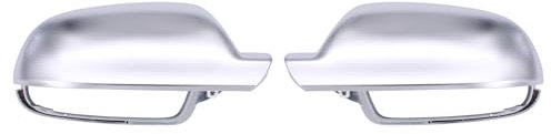 Spiegelkappen Seitenspiegel Abdeckkappen Außenspiegel Rückspiegel Abdeckung Spiegelgehäuse Spiegel Gehäuse Verkleidung Aluminium silber vorne links und rechts für A3 8P S3 8P A4 B8 8K S4 B8 A5 8T