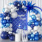 Luftballons Girlande Blau 94 Stück Marineblau Weiß Metallic Silber Luftballons Girlande Kit mit 4D Stern Folien Ballon Geburtstag Luftballons Deko für Babyparty Abschluss Ruhestand Hochzeitstag Party