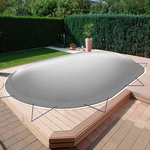 Aufblasbare Poolabdeckung Ovalpool 450 x 250 cm I Oval Pool 4,5 x 2,5 m I grau