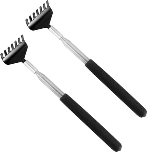 PIQIUQIU 2 rascadores traseros telescópicos de acero inoxidable, rascador de espalda portátil, de 20 cm a 68 cm