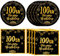 KHAIVI 100th Birthday Decorations: Black Gold Vintage Plates & Napkins Set for Men & Women's 100th Birthday Party Supplies