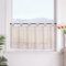 SCHOAL Scheibengardine mit Schlaufen Bistrogardine Küche Leinenoptik Fenstergardine Landhaus Kleinfenster Gardine Kariert HxB 60x145 cm Braun