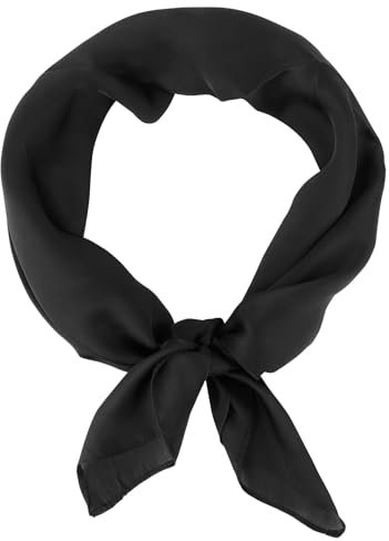 Seidentuch Damen, Bandana Schwarz, Kopftuch Damen, Halstuch Damen, Halstuch Schwarz, Satin Tuch, Seidentuch Haare Schlafen, Hijab Kopftuch, Silk Scarf Shawl, Frauen Quadrat Hals schal