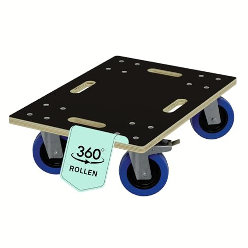 HAGO24 Möbelroller mit Bremse in 35x50cm I Schwerlast-Rollbrett bis 800kg I Möbel-Transportroller mit Griffmulden I hochwertiger Rollwagen für Umzug I Stabile Transporthilfe mit Rollen
