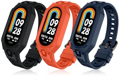 Neitra [3 Pack Bracelet TPU pour Xiaomi Mi Smart Band 9/Mi Band 8/Mi Band 7/Mi Band 6/Mi Band 5,Bracelet TPU de remplacement, Longueur réglable pour Xiaomi Mi Band 9/8/7/6/5, Confortable et Respirant
