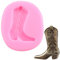 YIHUOMOLDS Pink Silicone Cowboy Boots Fondant Mold for Cake Decorating