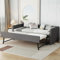 NNJN Tagesbett, Doppelbett, Doppelbett mit klappbaren und hochklappbaren Metallbeinen, schlicht und stilvoll, 90 * 200 cm, Leinen, Grau（Ohne Matratze）