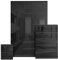 High Gloss Bedroom Wardrobe sets with 3 Door Wardrobe & 5 Drawer Chest of Drawers + 2 Drawer Bedside Table Cabinet Bedroom Set for 3 Piece Bedroom Storage furniture Set, Black