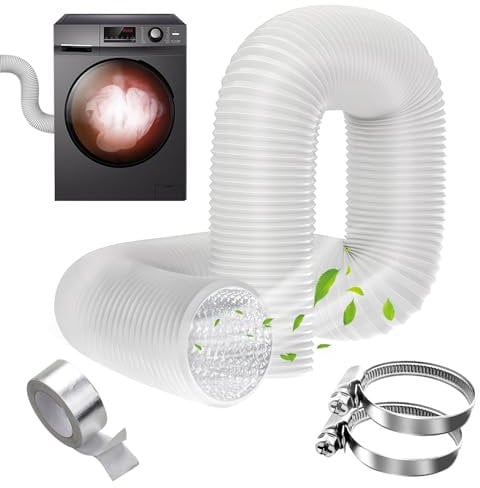YSOOUA Tubo Flessibile 150mm x 3Metro Condotti Tubo di Ventilazione Flessibile in Alluminio PVC Condotti Tubo di Ventilazione Con Morsetti in Acciaio per Asciugatrice Cappa Aspirante (150mm x 3m)