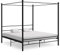 Sufrk Himmelbett Schwarz Metall 180x200 cm Bed Frame 180 X 200 Doppelbettgestell Himmelbett VorhäNge