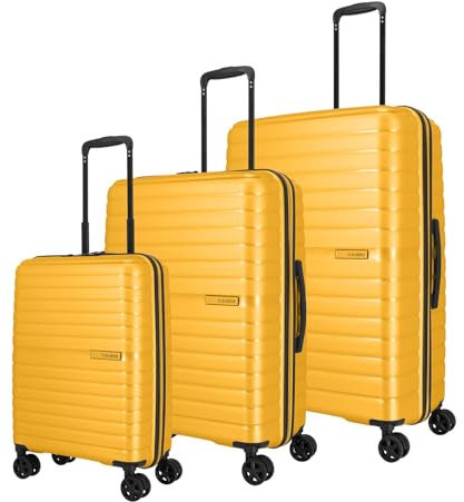 Travelite 4-Rad Koffer Set 3 teilig Größen L/M/S, Gepäck Serie TRIENT: Hartschalen Trolleys mit TSA Kombinationsschloss (Handgepäck Koffer ohne TSA)