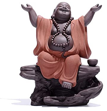 BrûLeur D'Encens Porte-encens/Fontaine d'encens Brûleur d'encens Sable violet Bouddha Maitreya Bouddha rieur Brûleur d'encens Brûleur d'encens domestique Brûleur d'encens à reflux rétro Ornements de b