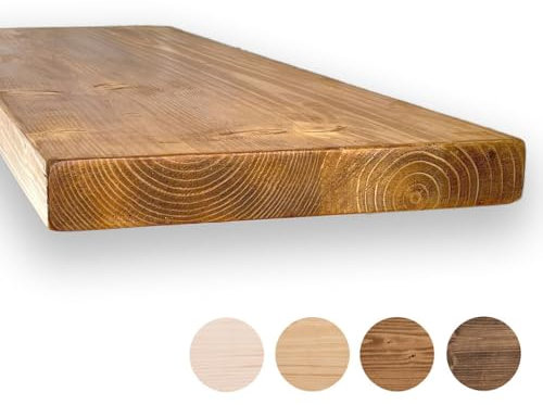 MoonTree Rustikales schwebendes Regal, 50 cm x 30 cm x 4.4 cm, dunkle Eichenoptik