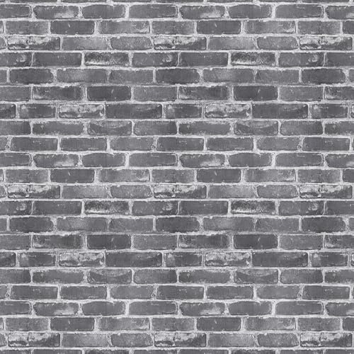 Tarwanear Light Grey Retro Brick Effect Wallpaper 3D Brick & Stone Pattern Effect Wallpaper Roll Brick Pattern Matte Textured Wall Sticker Paper Decoration for Living Room Bedroom Hallway
