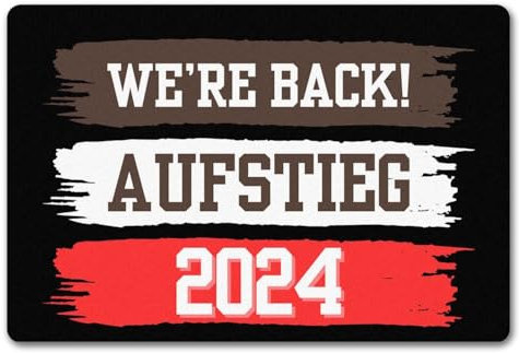 St. Pauli Aufstieg 2024 Fußmatte in 40x60 cm ohne Rand mit Spruch We're Back Hamburg Wappen Reeperbahn Landungsbrücken Der Hafen Ruft