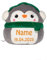 Schnoschi Kuscheltier mit Namen oder Initialen Bestickt, personalisiertes Stofftier, individuelles Schmusetier mit Wunschnamen (Pinguin)