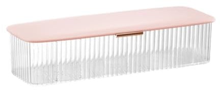 Storage Organizer for Daily Colored Contact Lenses, Minimalist Dustproof Daily Contact Lens Organizer,Disposable Contact Lens Dispenser,Clear Plastic Box for All Brands Daily Lens (Pink)