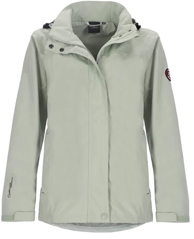 Blue Wave Damen Funktionsjacke Britta - Regenjacke Funktionsmantel mit Mesh-Futter und abnehmbarer Kapuze in Mint Größe 46