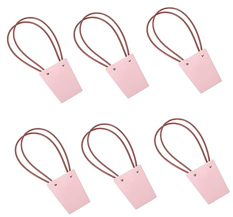 SOPOTUTU 10stücke Wasserdichte Blumenstrauß-taschen Aus Kraftpapier Handliche Vintage Geschenk Verpackungstüten Für Festliche Floristik Blumenarrangements Kleine Rosa Tragetaschen