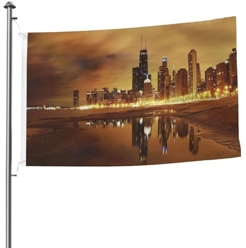 Flagge Chicago City, bedruckt, für den Garten, Festival, Zuhause, Innen- und Außenbereich, Osterdekoration, Stoff