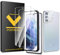 2 Pièces Verre Trempé pour Samsung galaxy S21 Plus/S21+, et 2 Protections d'objectif et 1 Cadre d'Installation, Déverrouillage par empreinte digitale, Dureté 9H, Sans bulles, 3D-Coverage, HD Verre