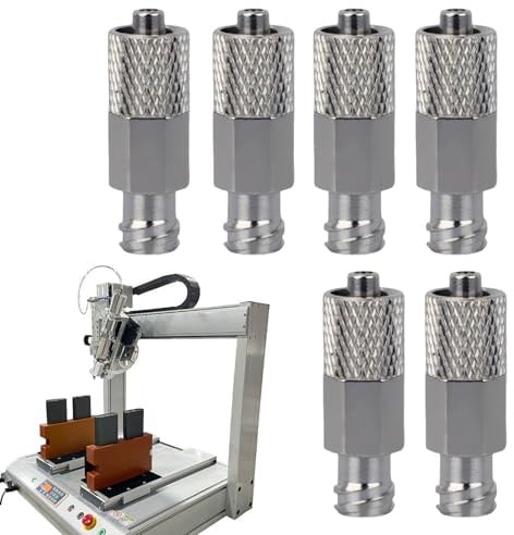 Luer Adapter,6 Stück Luer Lock Adapter Edelstahl - Dichtungsmetalverbinder für Industrie Landwirtschaft Automotive Labor mit Leckageschutz