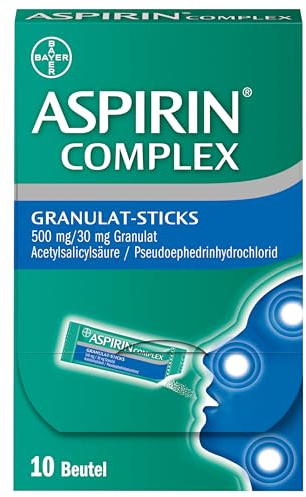 Aspirin Complex Granulat Sticks I bei Erkältung I 3-fach-Wirkung I 10 Stück | Nr. 1 Erkältungsmarke. Bei Schnupfen, Fieber und Schmerzen. Auch bei grippalen Infekten. Entzündungshemmende Eigenschaften.