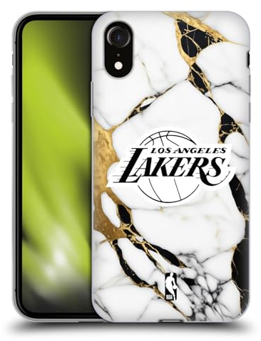 Head Case Designs Offizielle NBA Weißer Marmor Los Angeles Lakers Gel Handyhülle Hülle [Militärischer Schutzgrad] Kompatibel mit Apple iPhone XR