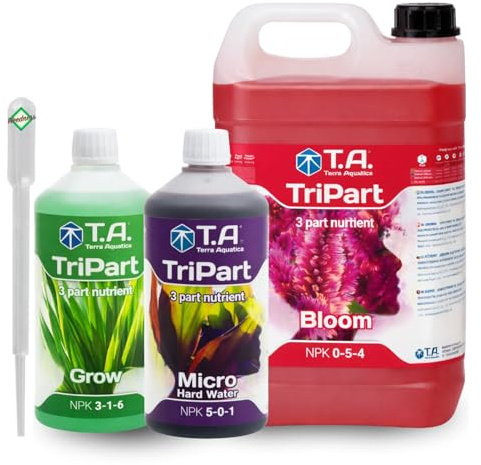 Weedness GHE Flora Tripart Dünger Set - Grow Naturdünger NPK Anbau Indoor Outdoor Mineralisch