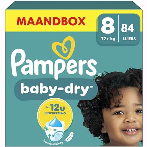 Pampers Baby Dry – Größe 8 – Monatspackung – 84 Stück – ab 17 kg