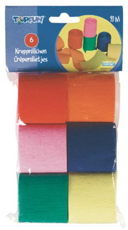 60 (10x 6) Rollen Deko Krepp Papier Krepppapier je 10m
