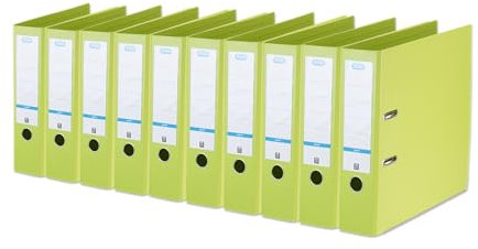 Elba Premium Akten-Ordner A4, smart Pro plus, 8 cm breit, Kunststoff Ordner, hellgrün, 10 Stück