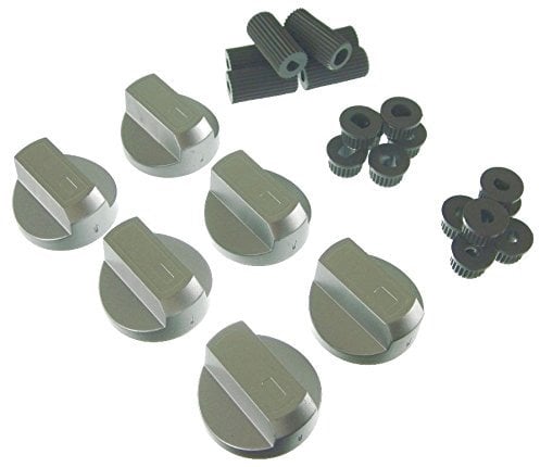 Ufixt® Universal Silver Control Knobs for Ovens, Cookers and Hobs (Pack of 6)