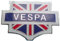 Vespa Anstecknadel aus Emaille, Blau/Rot/Silber, 2,5 cm