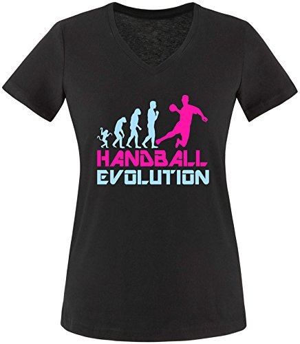 EZYshirt® Handball Evolution Damen V-Neck T-Shirt