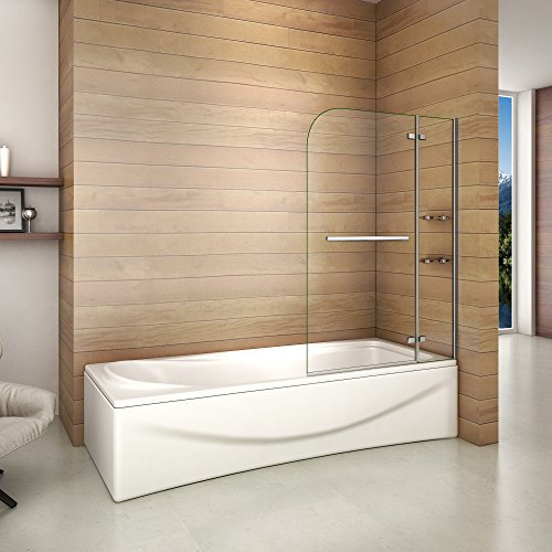 Paroi de douche 120x140cm pare de douche pivotant Pare baignoire avec les étages en verre securit