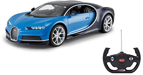 JAMARA 405135 - Bugatti Chiron 1:14 2,4Ghz - offiziell lizenziert, bis 1 Std. Fahrzeit bei 11 Kmh, LED, Perfekt nachgebildete Details, detaillierter Innenraum,hochwertige Verarbeitung