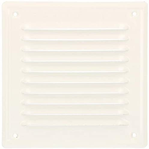KOTARBAU - Copertura per griglia di ventilazione, 165 mm x 165 mm, in acciaio galvanizzato, con rete di ventilazione e protezione dagli insetti, bianco