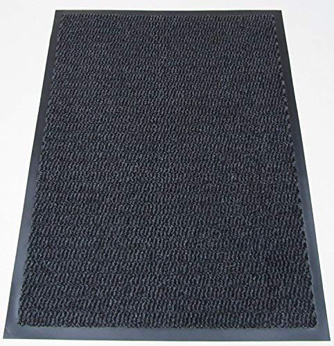 TrendMakers Machine Washable Grey/Black Heavy Quality Non Slip Hard Wearing Barrier Mat/Dirt Trapper Home Office - 15 Sizes (80cm x 200cm)