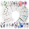69 Blatt Nagel Sticker selbstklebende Tattoo Aufkleber Fingernägel Nagelsticker Blumen Wassertransfer Nageltattoo Abziehbilder nail Decals DIY Nail Art Dekoration (Blumen Wassertransfer)