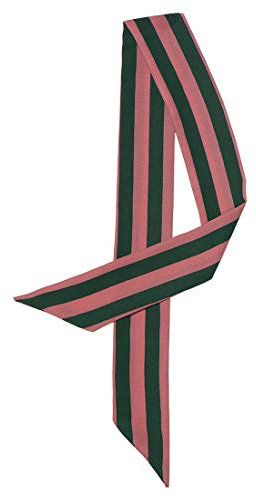 sourcing map Femmes Pois Bande Cœur Impression Écharpe Maigre Sharp Cou Écharpes Double Face Foulard Vert rose 90 x 5 cm / 35,43 x 1,97 pouces (L * W)