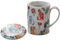 TeaLogic Kräuterteetasse Set Kira - mit Edelstahlfilter I Tea Logic Becher mit Katzen Katze Motiv - im Geschenkkarton - Fine Bone China - 3 tlg. (0,35ml)