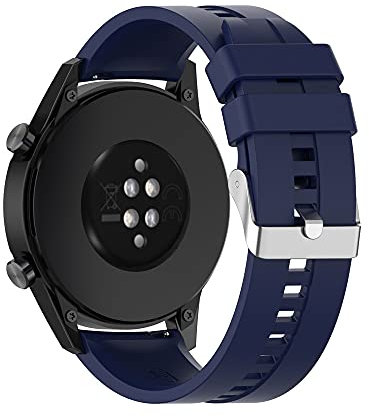 Strap Band for Huawei Watch 3/3 Pro/GT2 Pro/GT2e/GT2/GT 46mm/Galaxy Watch 3 45mm/Galaxy 46mm/Gear S3/Ticwatch Pro 3, 22mm Silicone Sports Gym Strap (Blue)