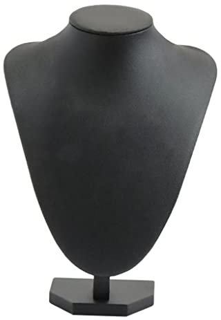 SM SunniMix Schmuckbüste, Dekorative Büste, Schmuckständer, Schmuckhalter Aus Holz, Schwarz, 21x16cm