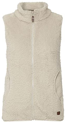OXMO OXTheri Damen Weste Fleece Outdoor Weste mit Stehkragen Eingrifftaschen Reißverschluss Regular fit, Größe:S, Farbe:Oyster Gray (141107)