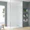 Duschwand Glas 80 cm breit 200 cm hoch Duschabtrennung Walk-in Dusche Duschkabine Duschtrennwand Begehbare Glastrennwand Einscheiben Sicherheitsglas 8 mm klar mit NANO inkl. Haltestange Decke Boden