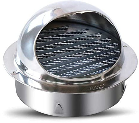 Rejilla Ventilación 100mm Redonda Rejilla de Ventilación de Acero Inoxidable con Pantalla de Insecto